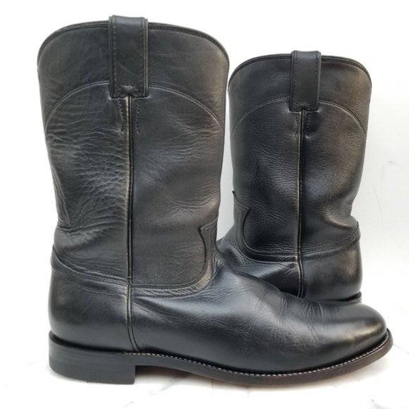 simple black leather boots